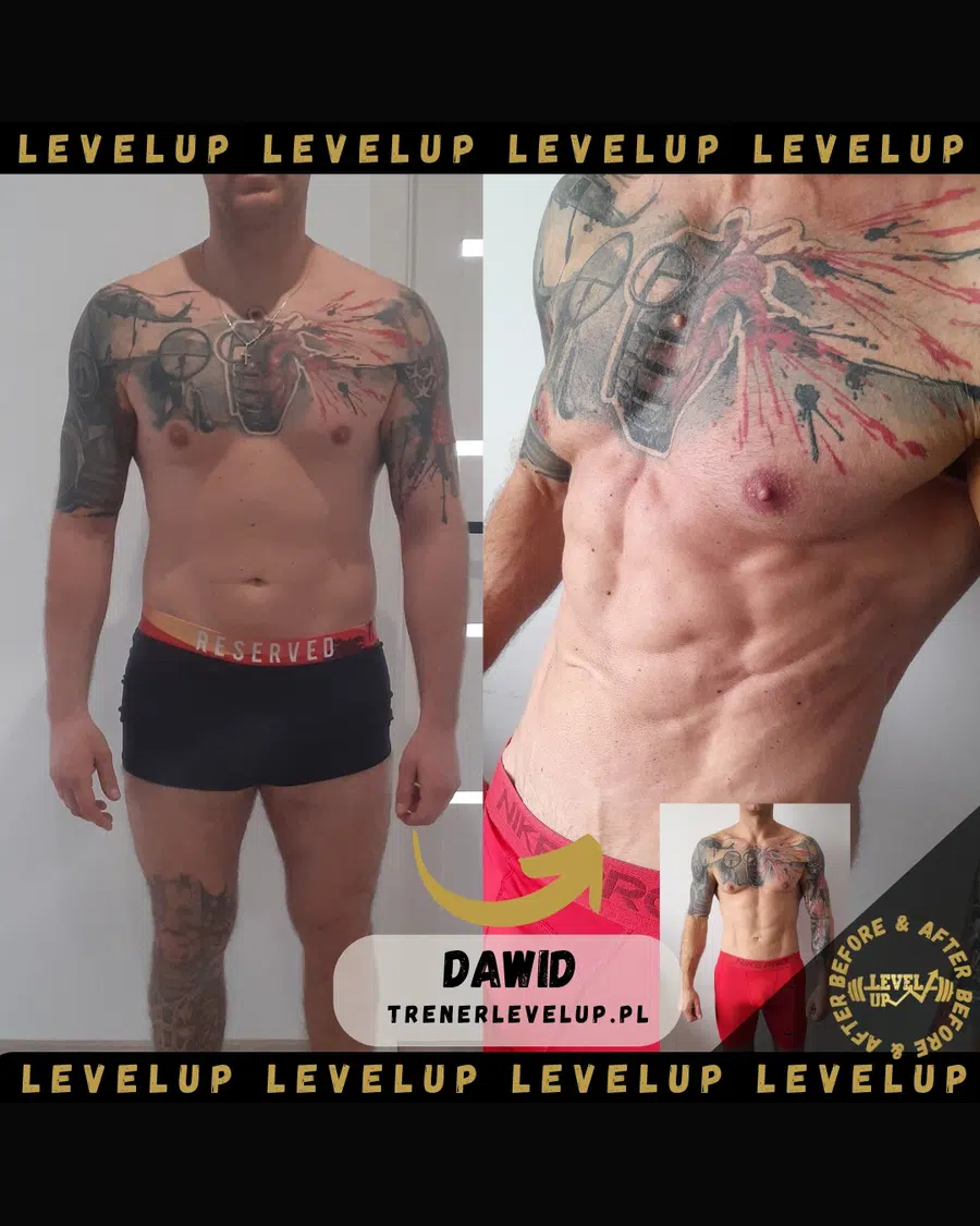 Przemiana podopiecznego LevelUp — zestawienie przed i po