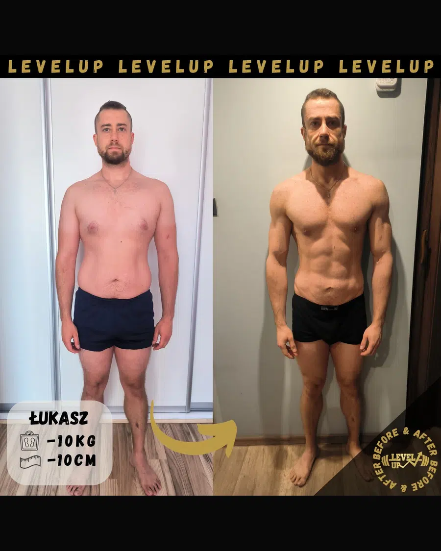 Przemiana podopiecznego LevelUp — zestawienie przed i po