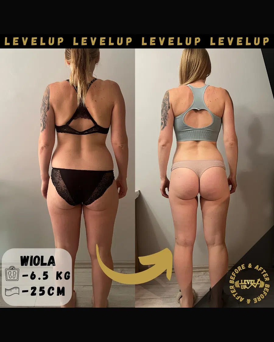 Przemiana podopiecznego LevelUp — zestawienie przed i po