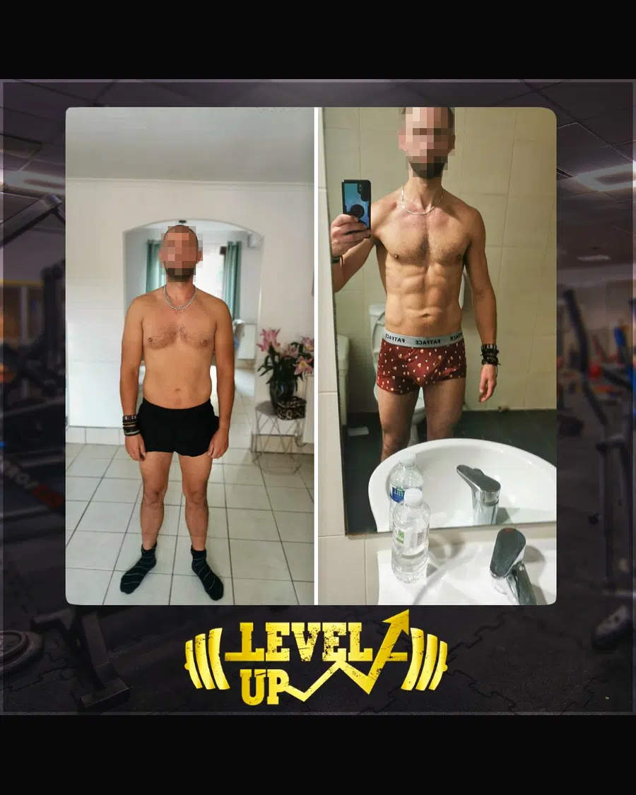 Przemiana podopiecznego LevelUp — zestawienie przed i po