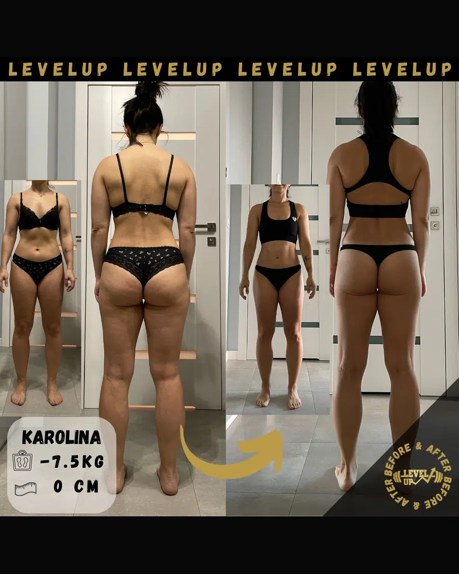 Przemiana podopiecznego LevelUp — zestawienie przed i po