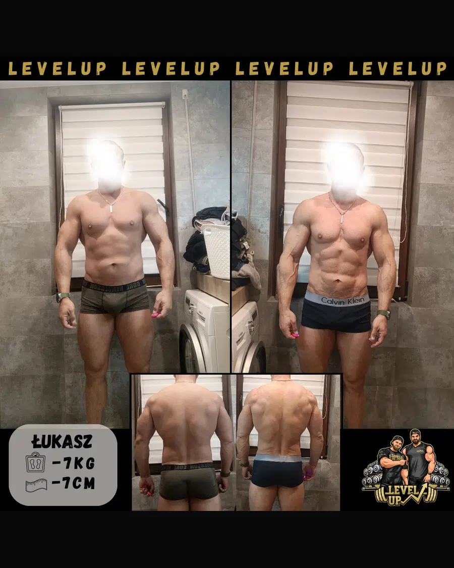 Przemiana podopiecznego LevelUp — zestawienie przed i po