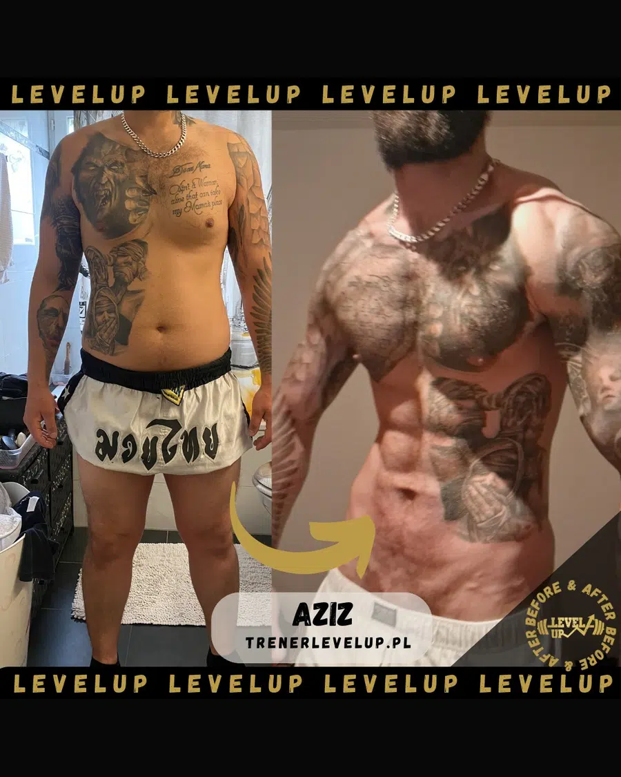 Przemiana podopiecznego LevelUp — zestawienie przed i po