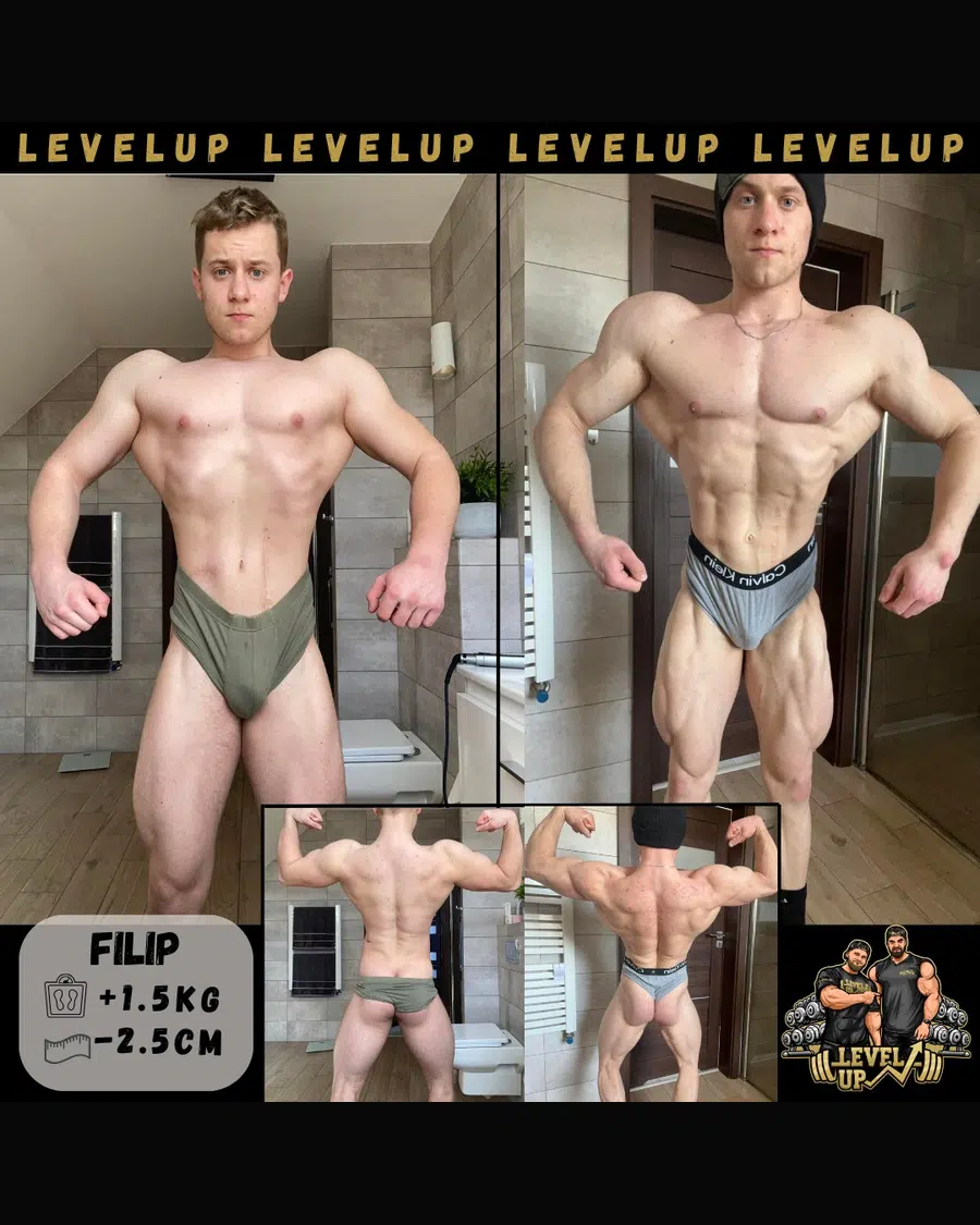 Przemiana podopiecznego LevelUp — zestawienie przed i po