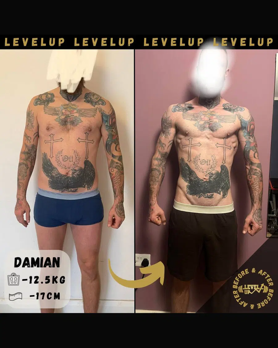 Przemiana podopiecznego LevelUp — zestawienie przed i po