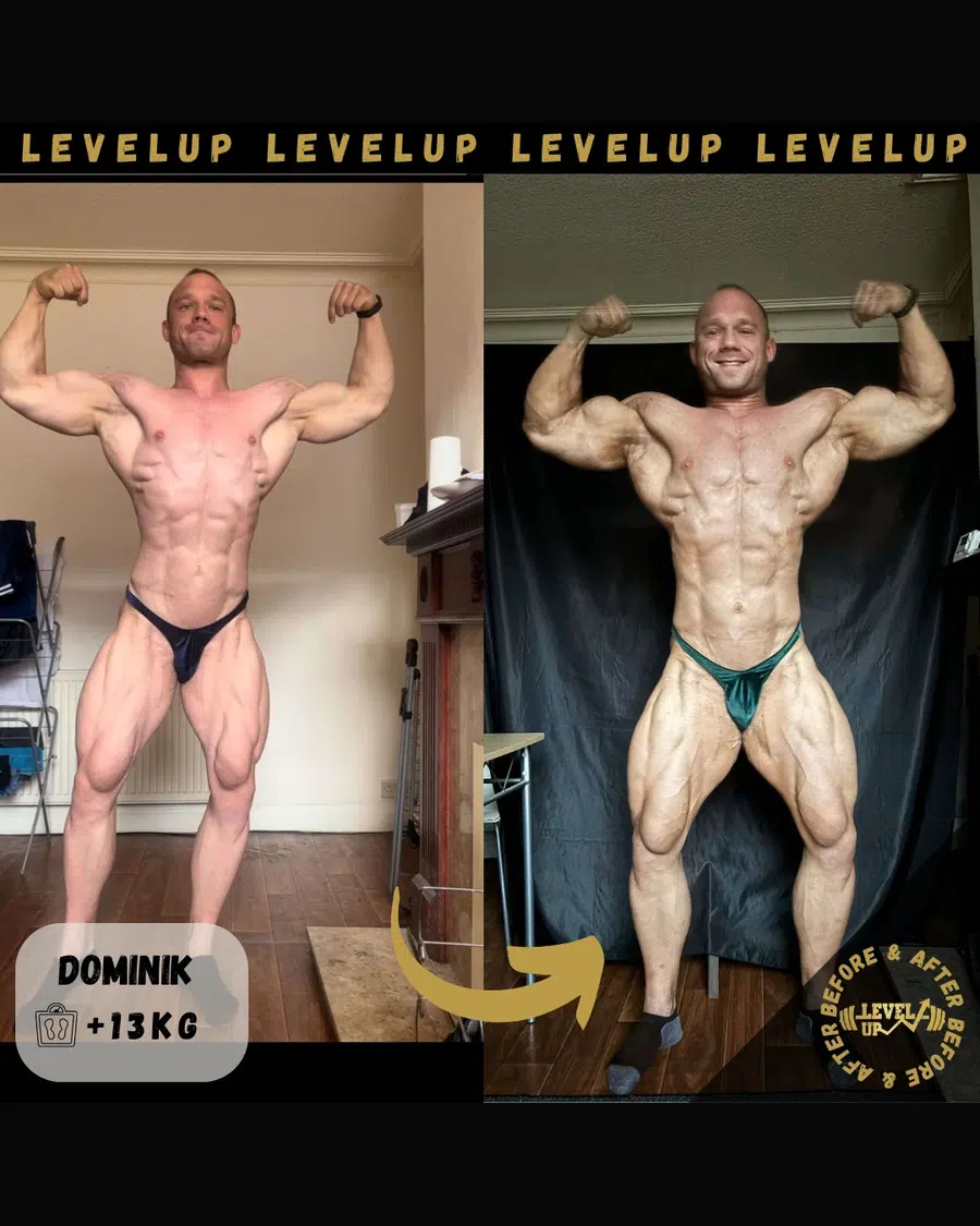 Przemiana podopiecznego LevelUp — zestawienie przed i po