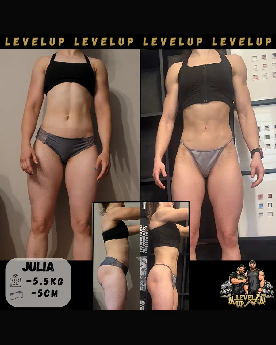 Przemiana podopiecznego LevelUp — zestawienie przed i po