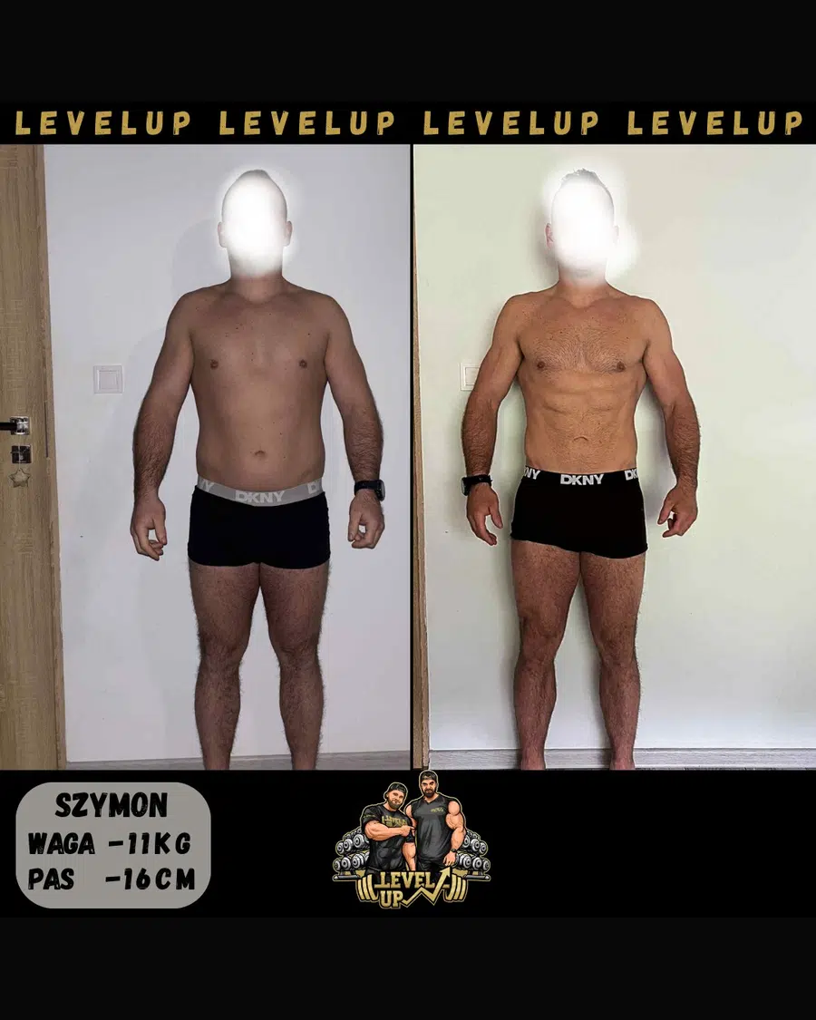 Przemiana podopiecznego LevelUp — zestawienie przed i po