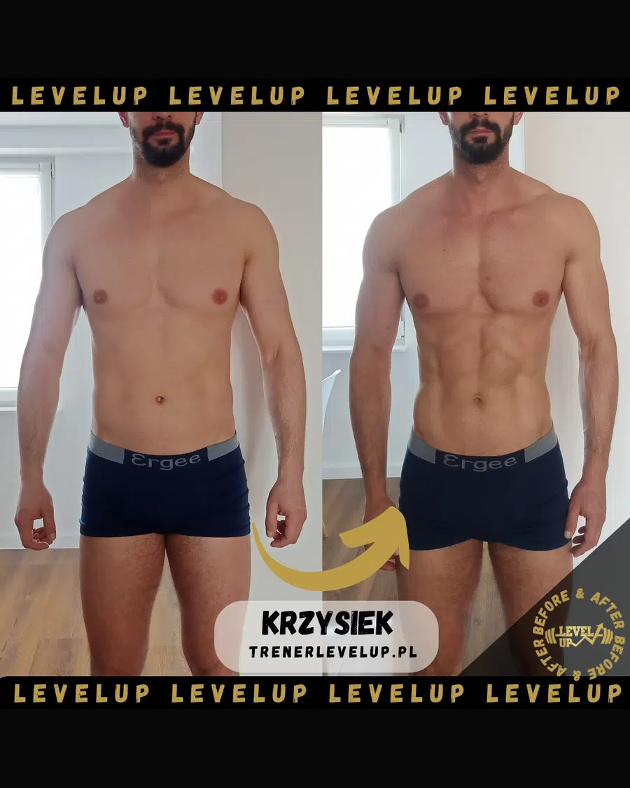 Przemiana podopiecznego LevelUp — zestawienie przed i po