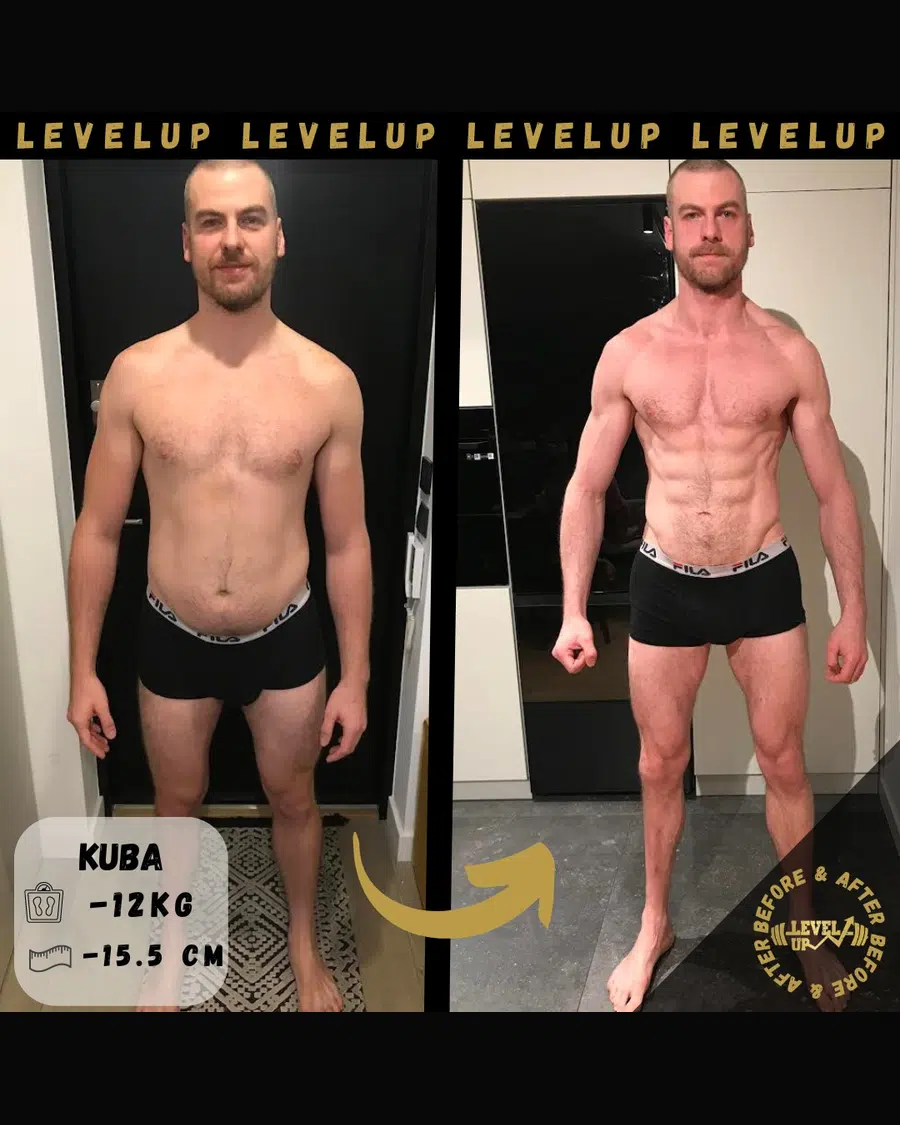 Przemiana podopiecznego LevelUp — zestawienie przed i po