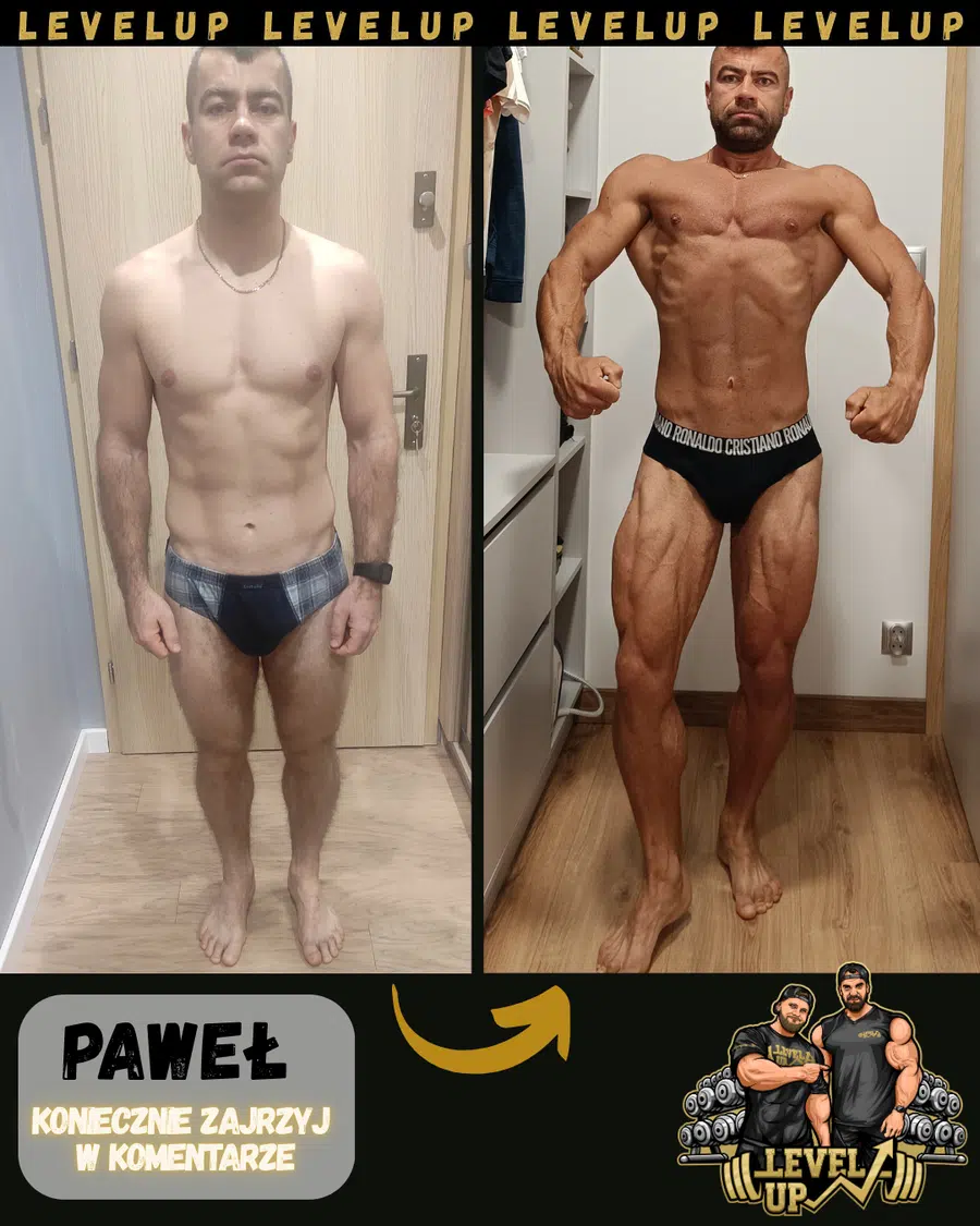 Przemiana podopiecznego LevelUp — zestawienie przed i po