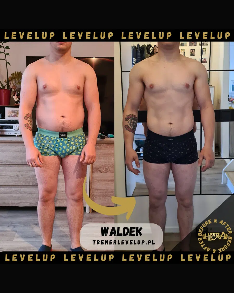 Przemiana podopiecznego LevelUp — zestawienie przed i po