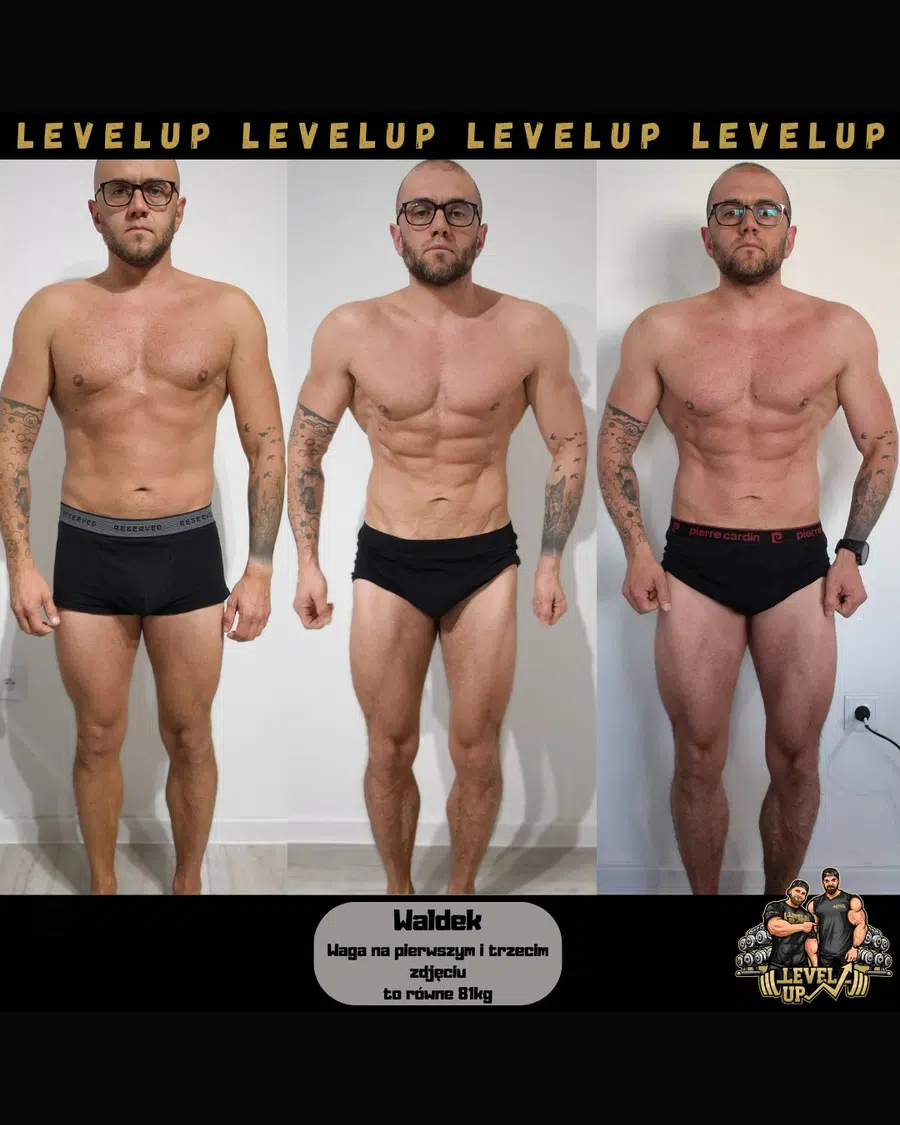Przemiana podopiecznego LevelUp — zestawienie przed i po