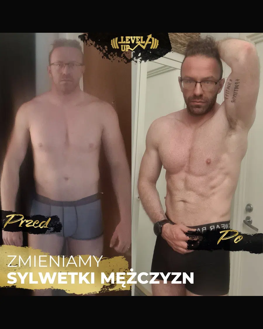 Przemiana podopiecznego LevelUp — zestawienie przed i po