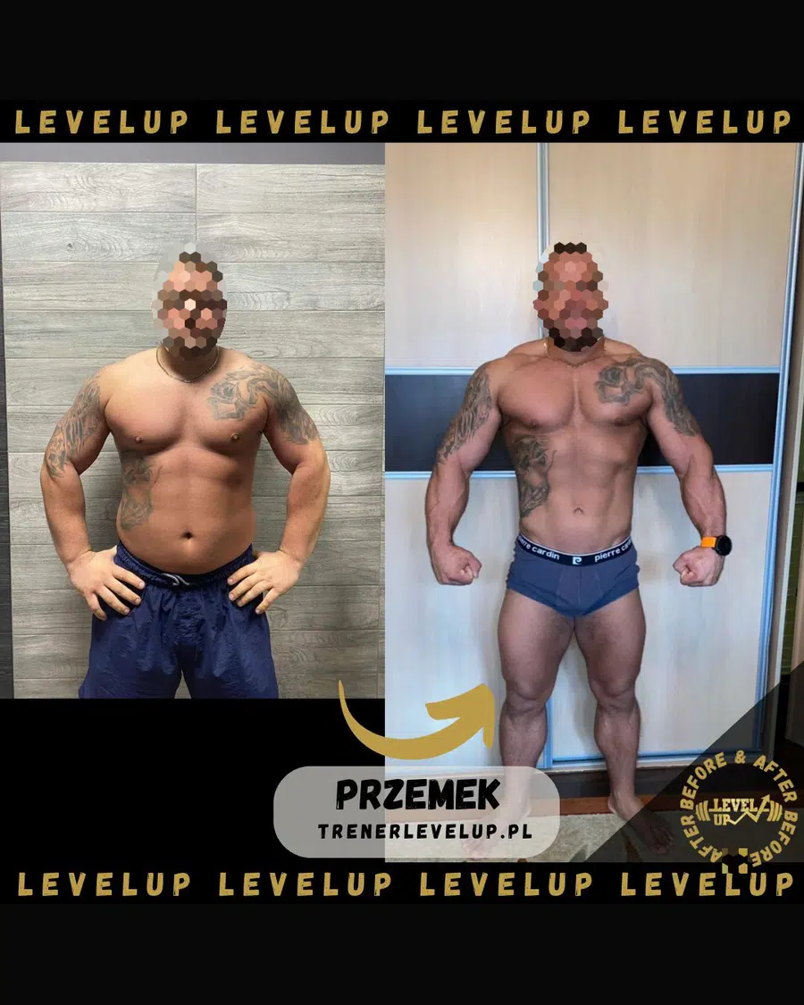 Przemiana podopiecznego LevelUp — zestawienie przed i po