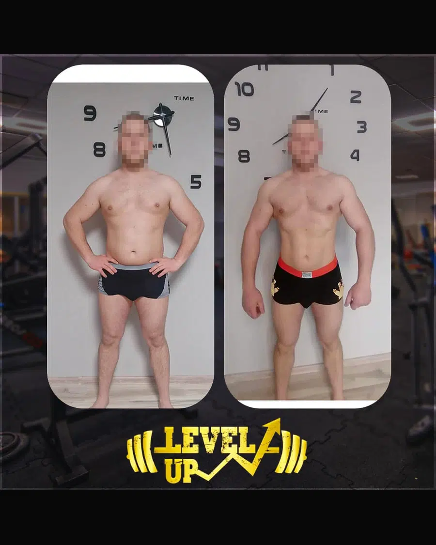 Przemiana podopiecznego LevelUp — zestawienie przed i po