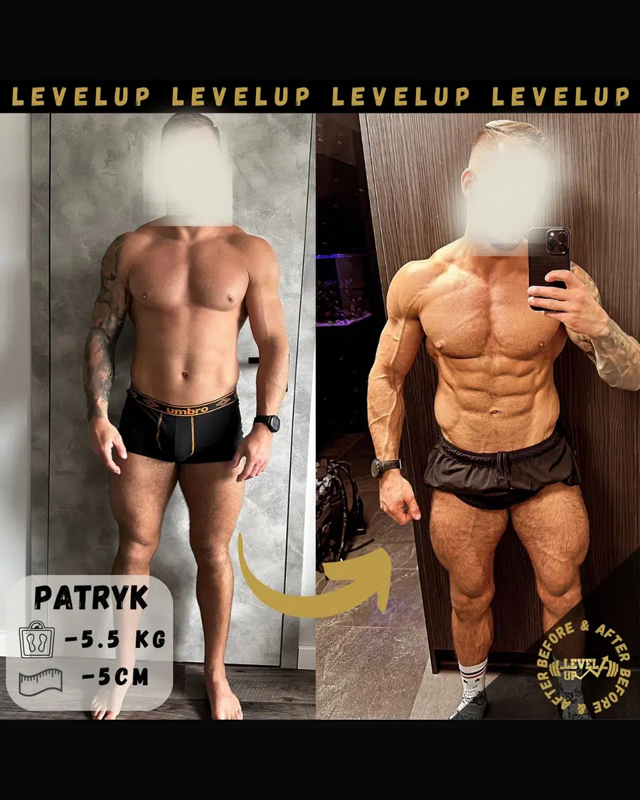 Przemiana podopiecznego LevelUp — zestawienie przed i po