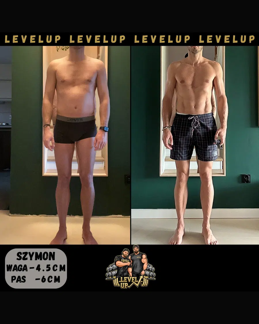 Przemiana podopiecznego LevelUp — zestawienie przed i po