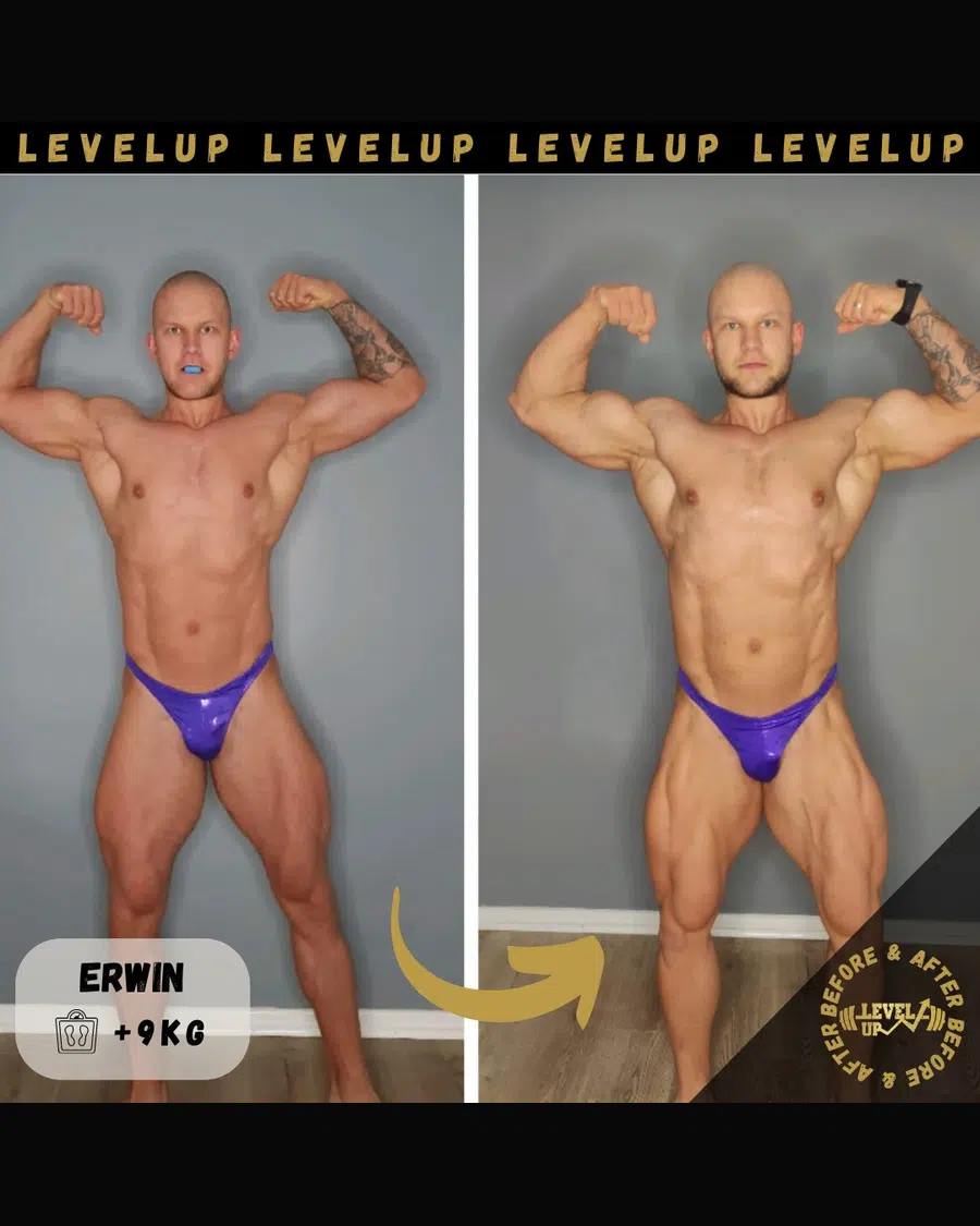 Przemiana podopiecznego LevelUp — zestawienie przed i po