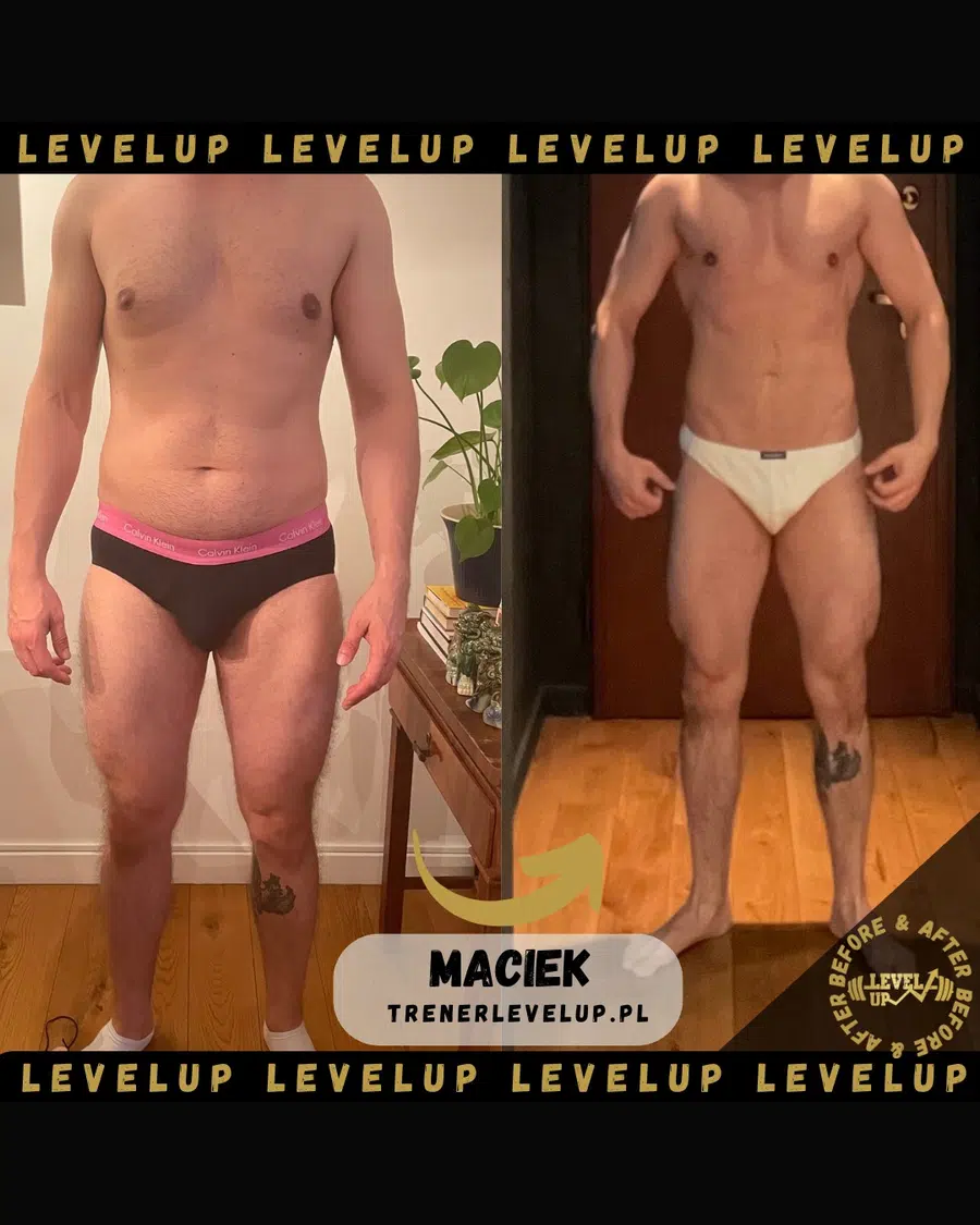 Przemiana podopiecznego LevelUp — zestawienie przed i po